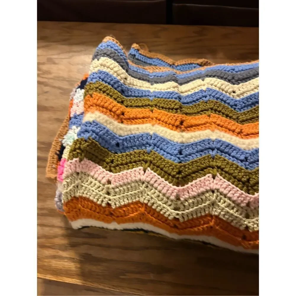 Rainbow‎ zig zag crochet multi-color 68